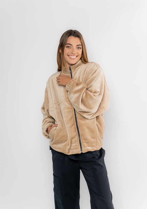 CAMPERA JACINTA / BEIGE Y VERDE