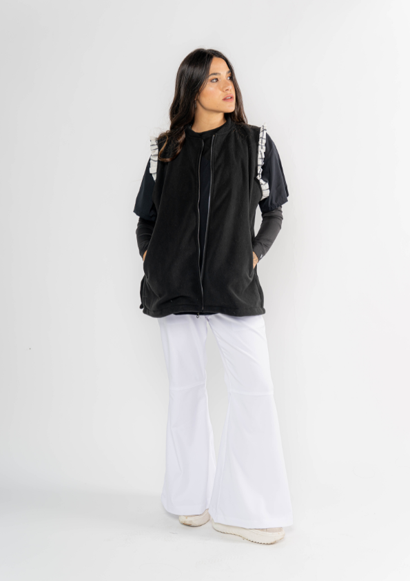 CHALECO KAZUMI / NEGRO CON DETALLE ESTAMPADO