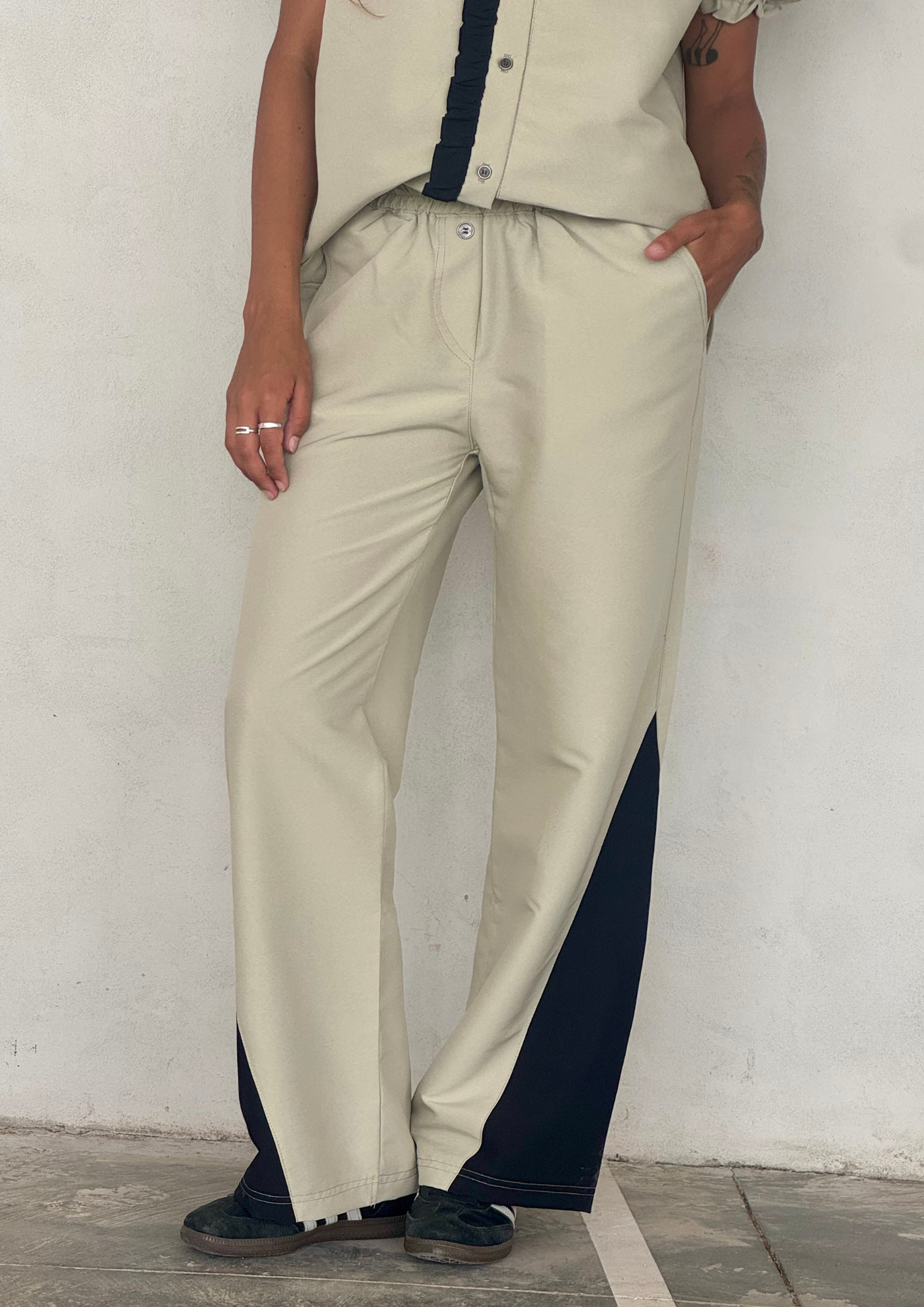 Pantalón Ónix / Beige y Negro