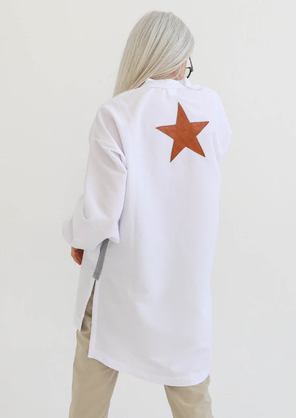 Túnica Orión / Blanco y Gris Claro