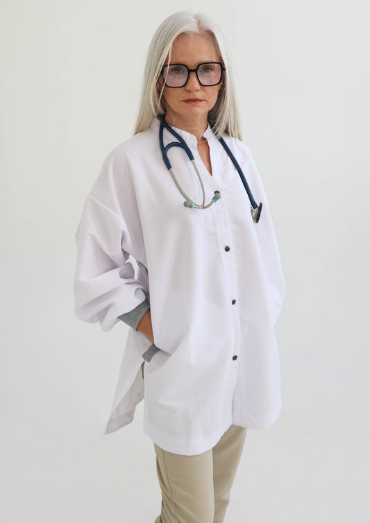 Túnica Orión / Blanco y Gris Claro