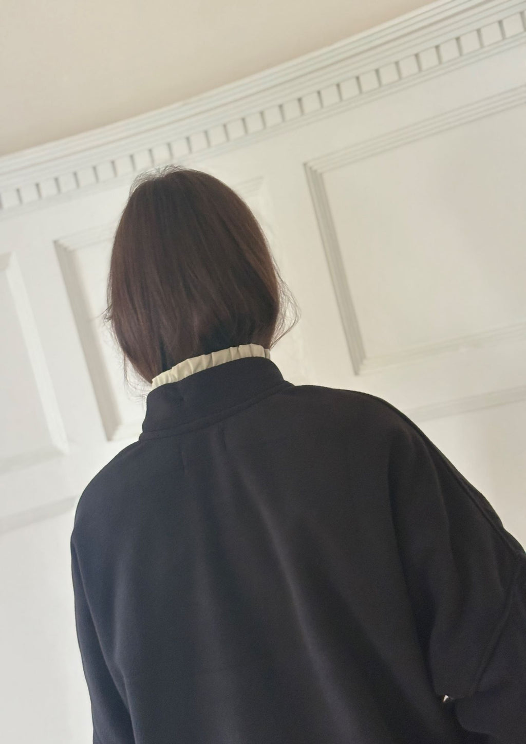 Abrigo Amara /Negro cuello con volado desmontable