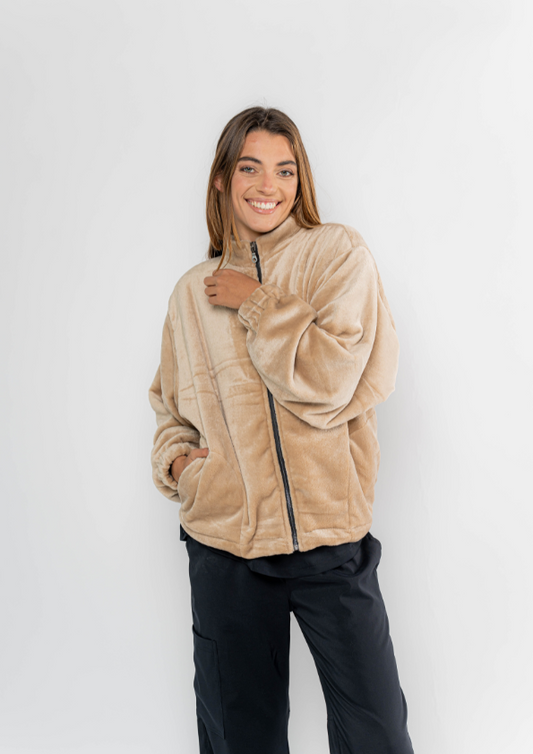 CAMPERA JACINTA / BEIGE Y VERDE