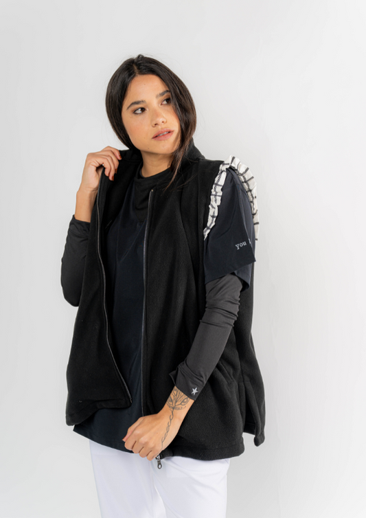 CHALECO KAZUMI / NEGRO CON DETALLE ESTAMPADO