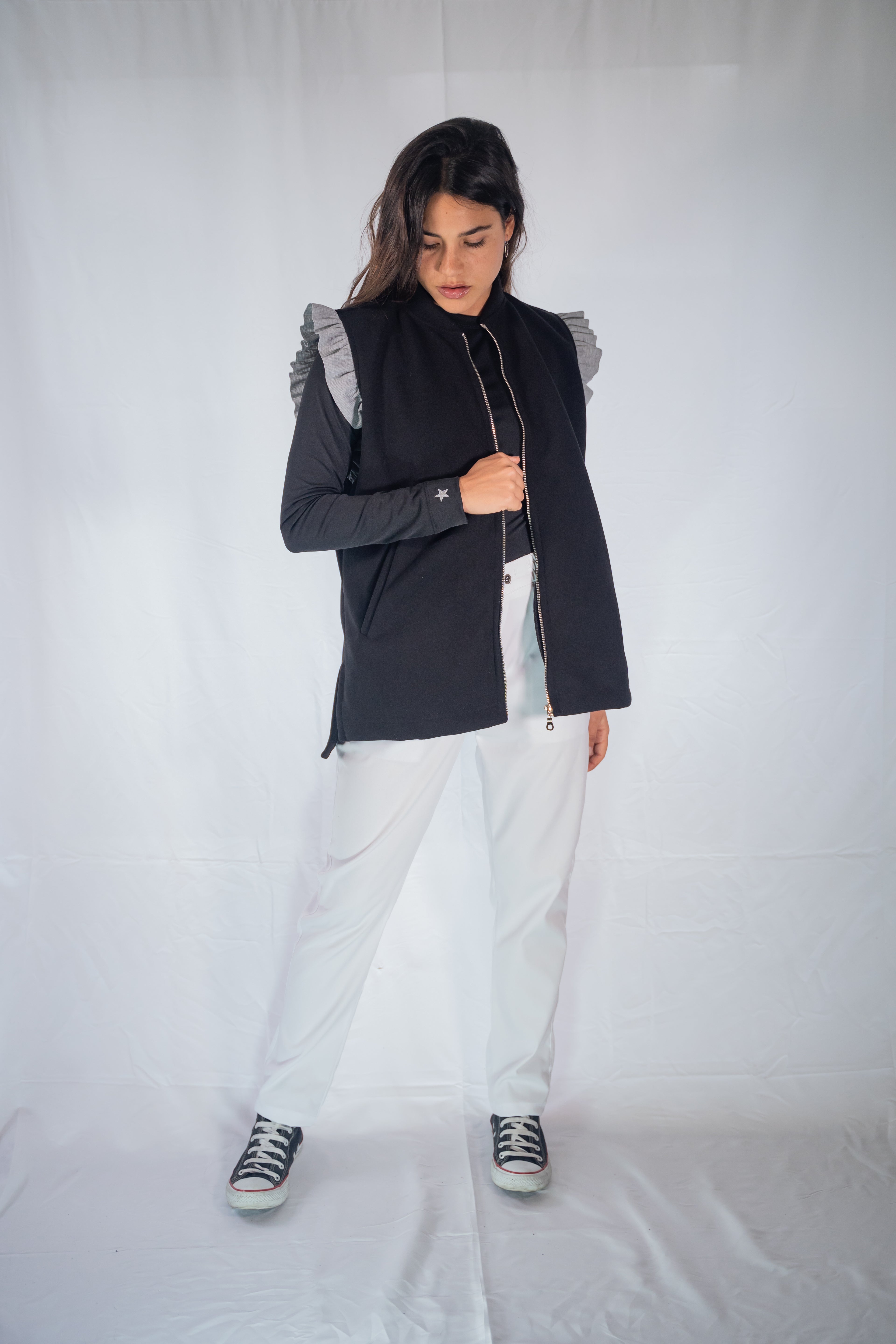 Chaleco Kazumi / Negro y Gris Claro